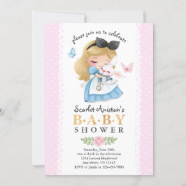 Wonderland Girl Baby Shower Inbjudningar