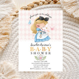 Wonderland Girl Baby Shower Inbjudningar