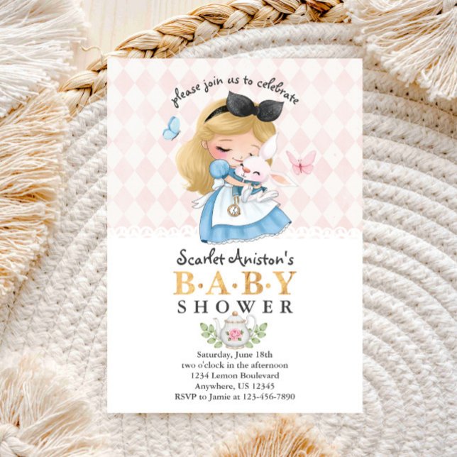Wonderland Girl Baby Shower Inbjudningar (Skapare uppladdad)