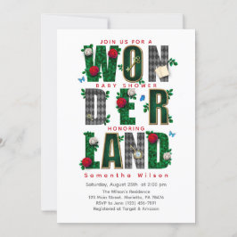 Wonderland I Tea Party Baby Shower Inbjudningar