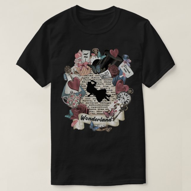Wonderland Inslag Party Alice i Wonderland  T Shirt (Design framsida)