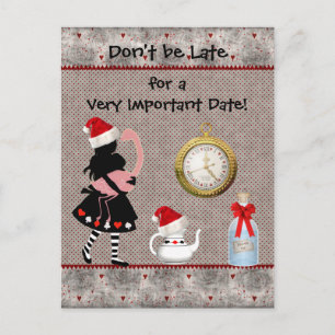 Wonderland Jul Spar Datum Baby Shower Meddelande Vykort