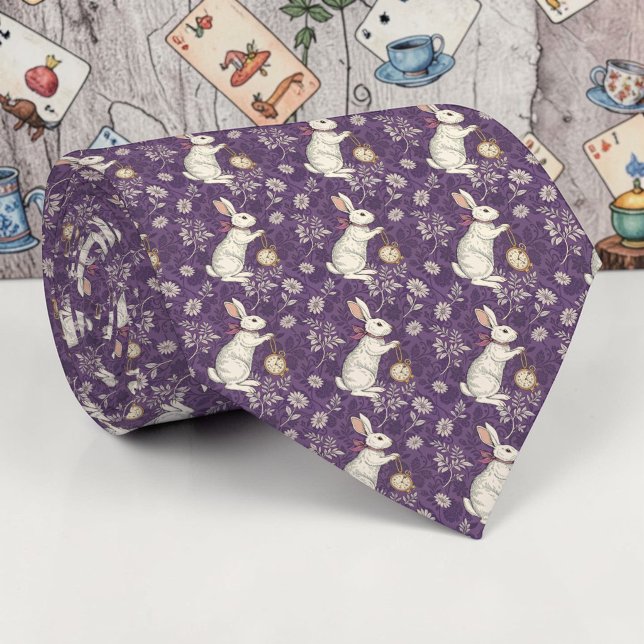 Wonderland Lilac Classic Pattern Necktie Tie Slips (Skapare uppladdad)