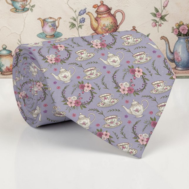 Wonderland Lilac Classic Pattern Necktie Tie Slips (Skapare uppladdad)
