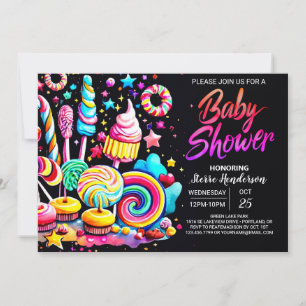 Wonderland Lollipop Baby Shower Inbjudningar