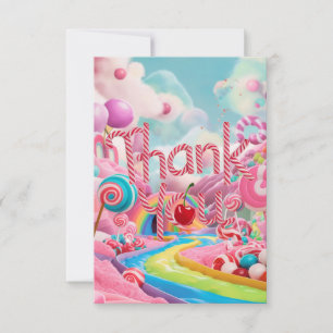 Wonderland Lollipop Candyland tack du kort