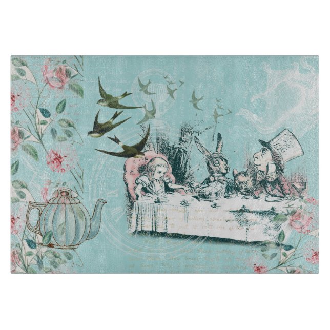 Wonderland Mad Tea Party Aqua Rosa Caking Board (Framsidan)
