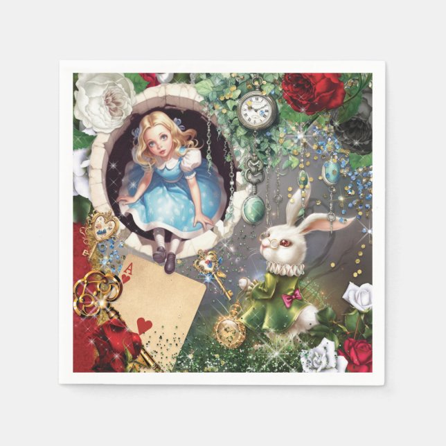 Wonderland Party Napkin Pappersservett (Framsidan)