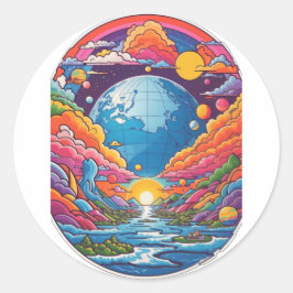 Wonderland Planet Runt Klistermärke