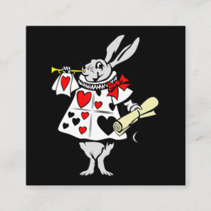 Wonderland Rabbit Påskhare Spelar Music Fyrkantigt Visitkort