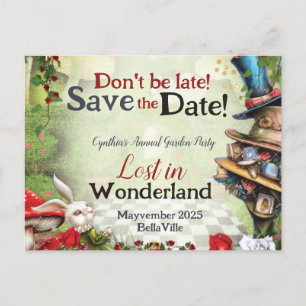 Wonderland Spara Datum Postkort Vykort
