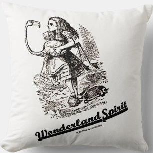 Wonderland Spirit Alice och hennes Flamingo Humor Kudde