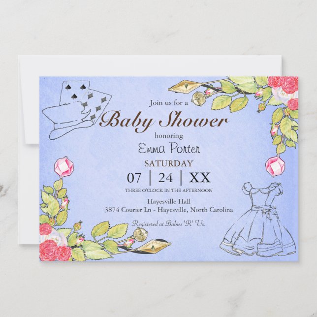 Wonderland Storybook Baby Shower-inbjudan Inbjudningar (Framsida)
