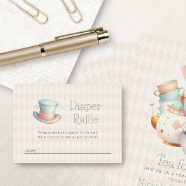 Wonderland Tea Party Hatter Diaper Raffle Tilläggskort