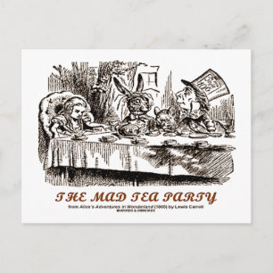 Wonderland the Mad Tea Party Vykort