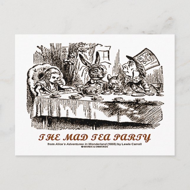 Wonderland the Mad Tea Party Vykort (Framsida)