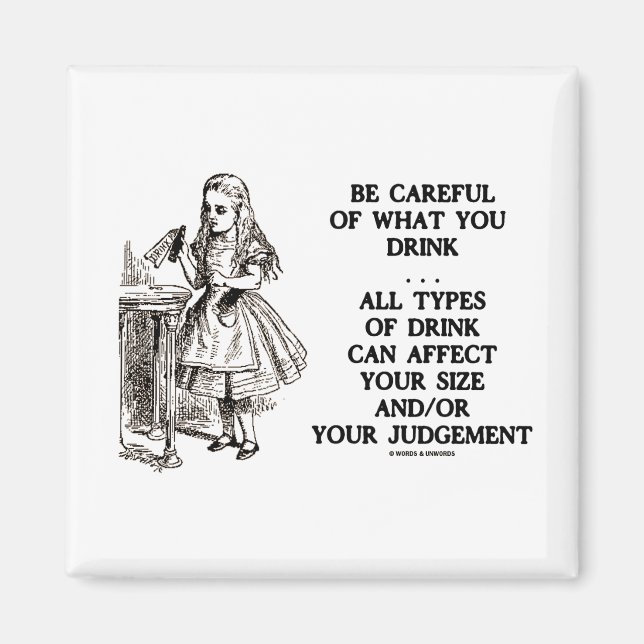 Wonderland Var försiktig med vad du dricker (Alice Magnet (Framsidan)