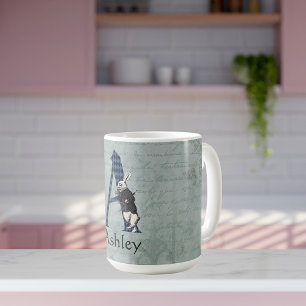 Wonderland White Rabbit Brev A Kaffemugg