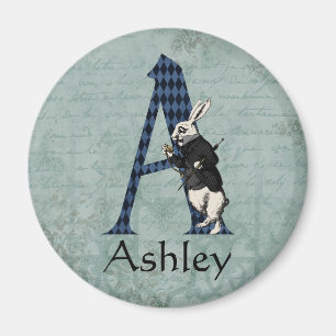 Wonderland White Rabbit Brev A Magnet