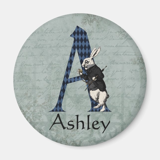 Wonderland White Rabbit Brev A Magnet (Framsidan)