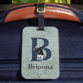 Wonderland White Rabbit Brev B Luggage Tag Bagagebricka