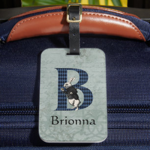Wonderland White Rabbit Brev B Luggage Tag Bagagebricka