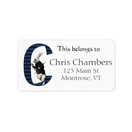 Wonderland White Rabbit Brev C Bookplate Adressetikett