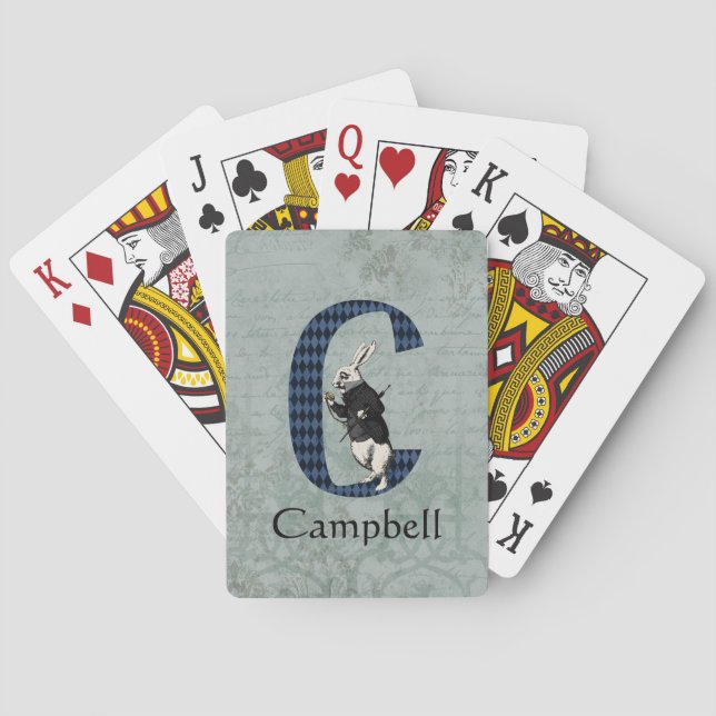 Wonderland White Rabbit Brev C Casinokort (Baksidan)