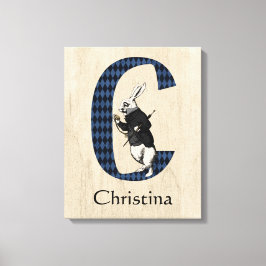 Wonderland White Rabbit Brev C Kanvastryck