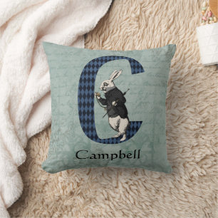 Wonderland White Rabbit Brev C Kudde