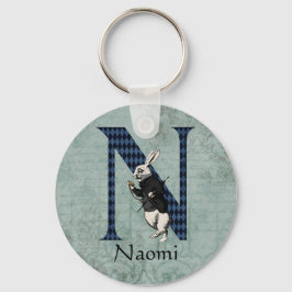Wonderland White Rabbit Brev N Nyckelring