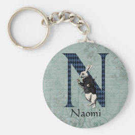 Wonderland White Rabbit Brev N Nyckelring