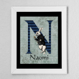 Wonderland White Rabbit Brev N Poster