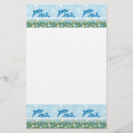 Wonderous delfiner i det Sparkling mystiska havet Brevpapper