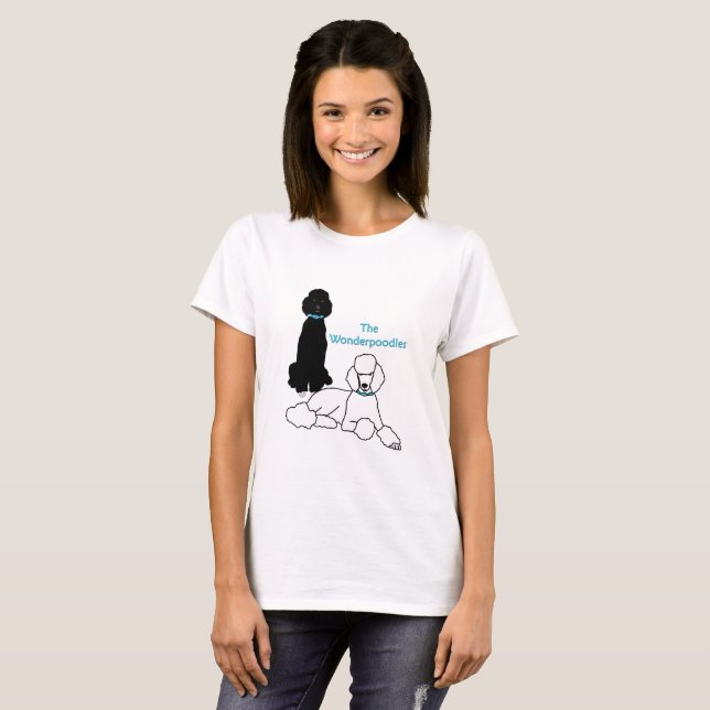 Wonderpoodles kvinna tshirt tee shirt (Hel framsida)