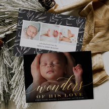 Wonders | Helgdag Photo Foil Birth Notice