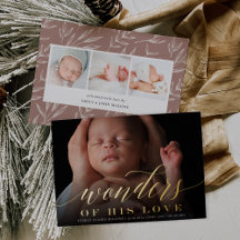 Wonders | Helgdag Photo Foil Birth Notice