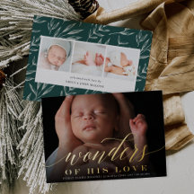 Wonders | Helgdag Photo Foil Birth Notice