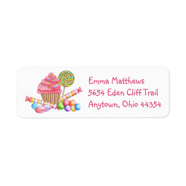 Wonerland Sweets Returetiketters Returadress Etikett (Framsidan)