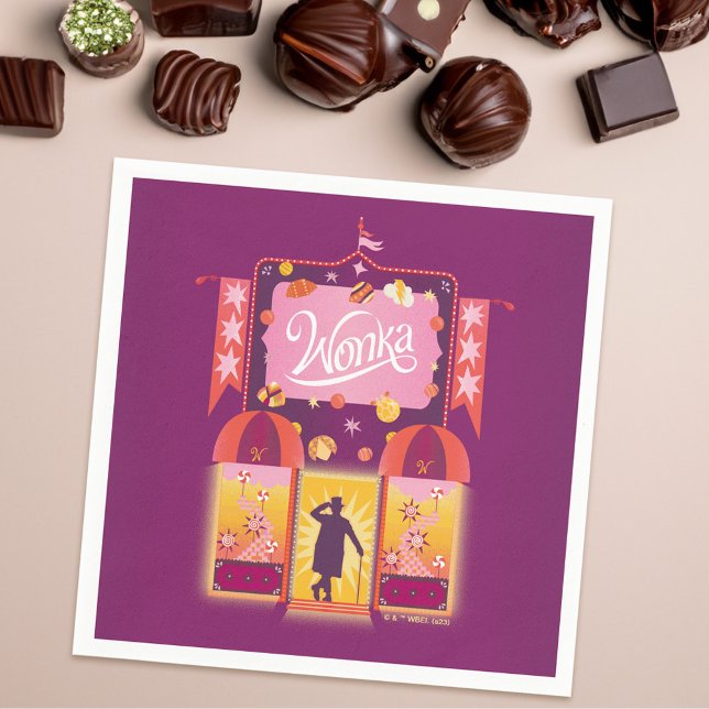 Wonka Candy Store Graphic Pappersservett (Napkin on table)