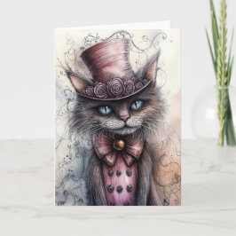 Wonka Cat Greeting Card Tack Kort