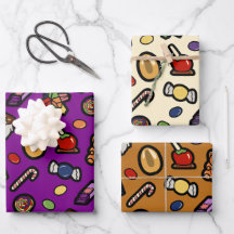 Wonka Factory Inspired Wrapping Papper Set av 3