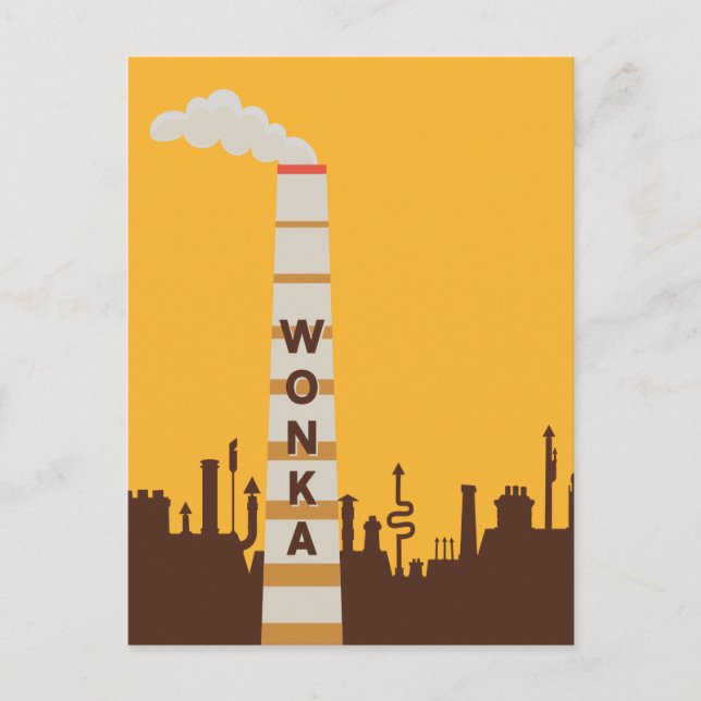 Wonka Factory Silhouette Vykort (Framsida)