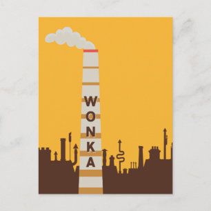 Wonka Factory Silhouette Vykort