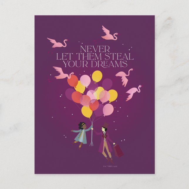 Wonka "Låt dem aldrig stjäla dina drömmar" Vykort (Framsida)