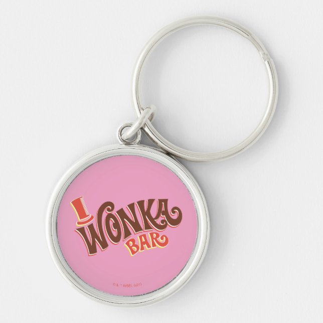 Wonka Pub Logotyp Rund Silverfärgad Nyckelring (Framsidan)
