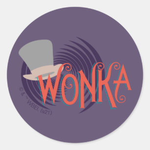 Wonka Spiral Logotyp Runt Klistermärke
