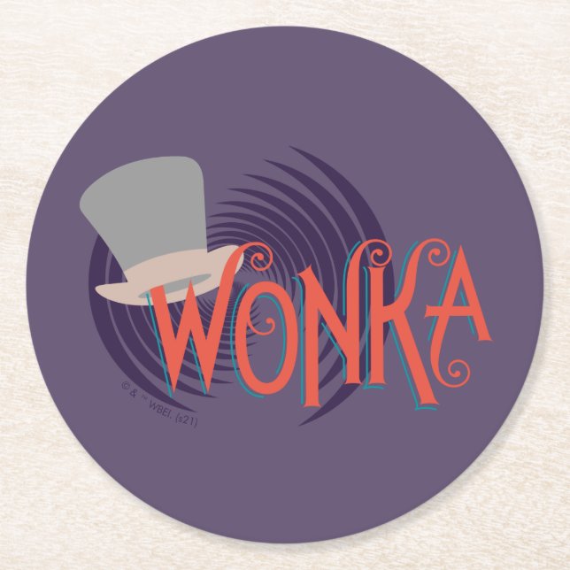 Wonka Spiral Logotyp Underlägg Papper Rund (Framsidan)