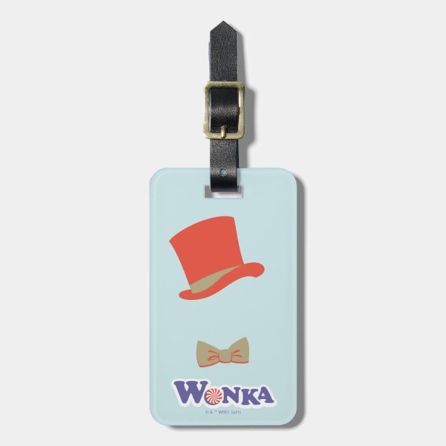 Wonka Top hat & Bow Tie Bagagebricka (Vertikal Framsida)