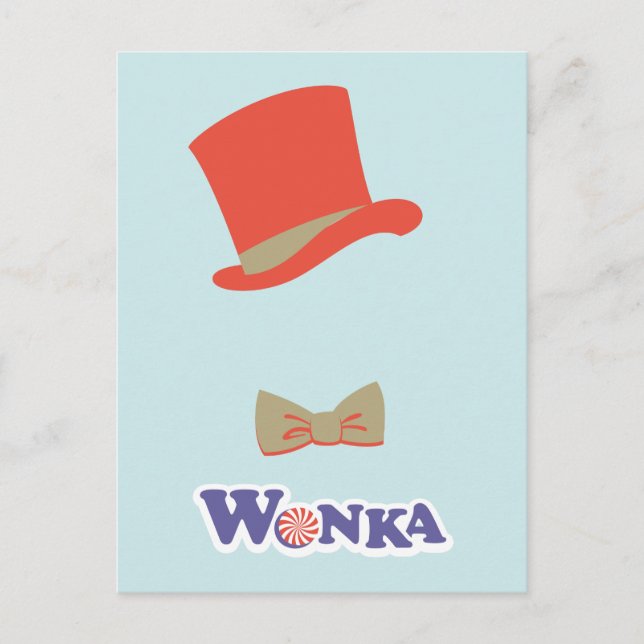 Wonka Top hat & Bow Tie Vykort (Framsida)